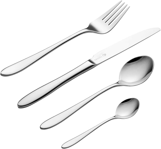 Viners 302.576 Elegant Mirror Polished Flatware Gift Box with 50 Year Guarantee, Stainless Steel, Silver, 24pce