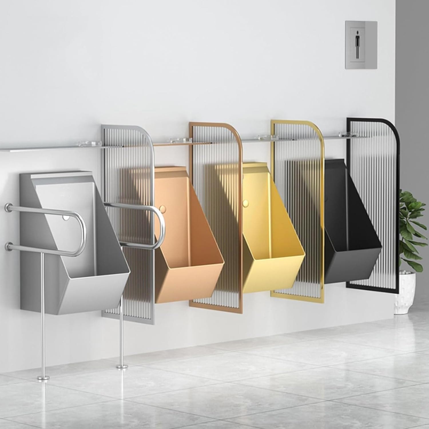Orinatoio a Muro, orinatoio Commerciale per Uomo, orinatoio per Uomo a induzione Domestica, orinatoio, per Bar/aeroporto/Bagno pubblico dell'hotel Rosegold-Urinal