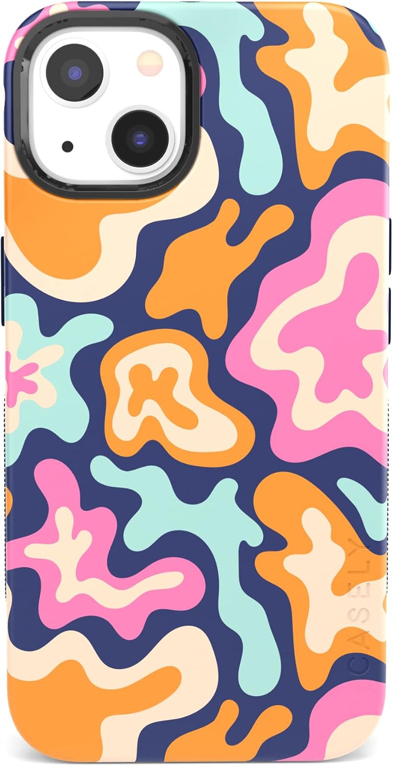 Casely iPhone 13 Case | Midnight Color Splash | Abstract Retro | Bold Protective Design | Compatible with MagSafe