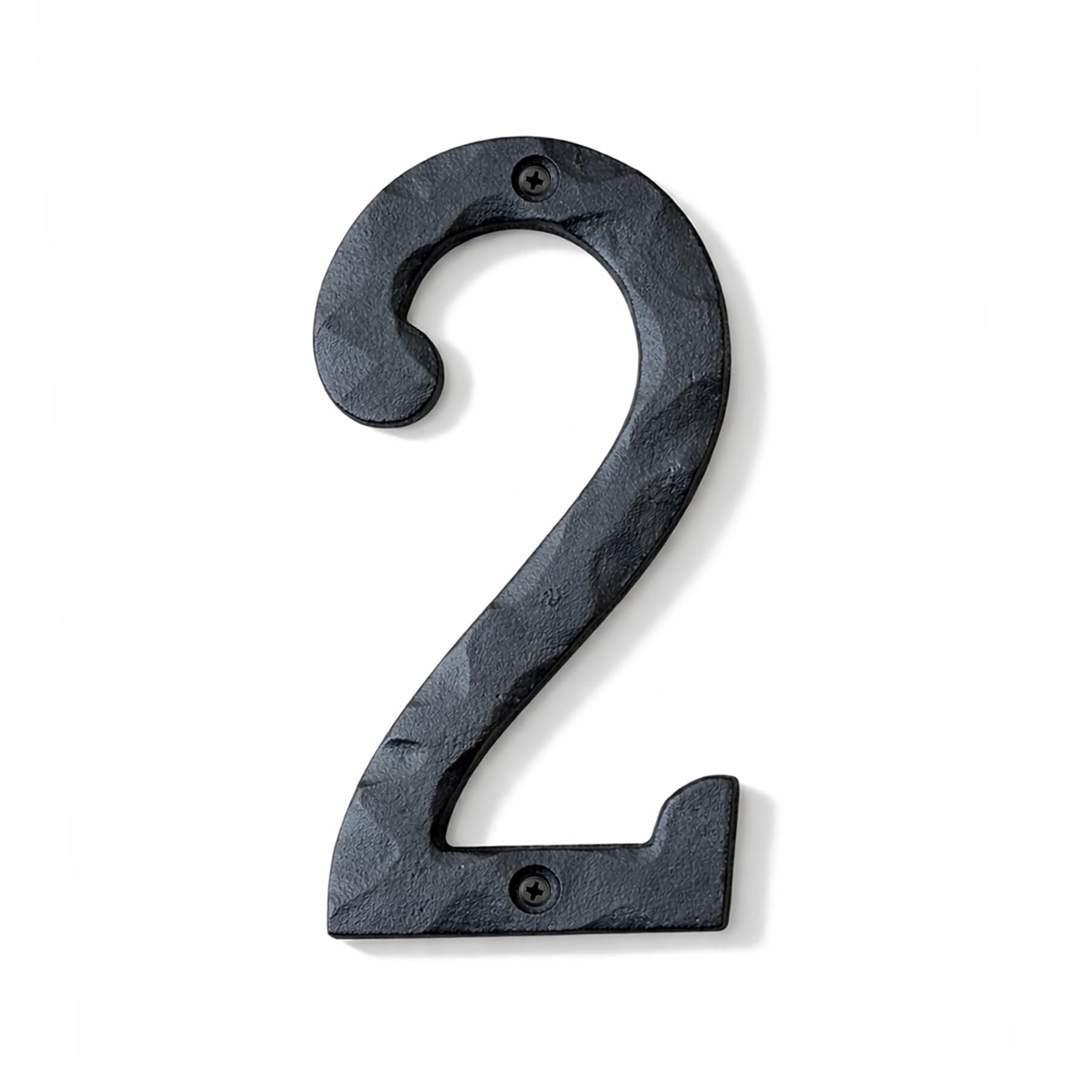 NACH House Numbers for Outside, 5.5 inch Black Address Numbers for House - Number 2 - Rustic Numbers for Outside with Mounting Hardware