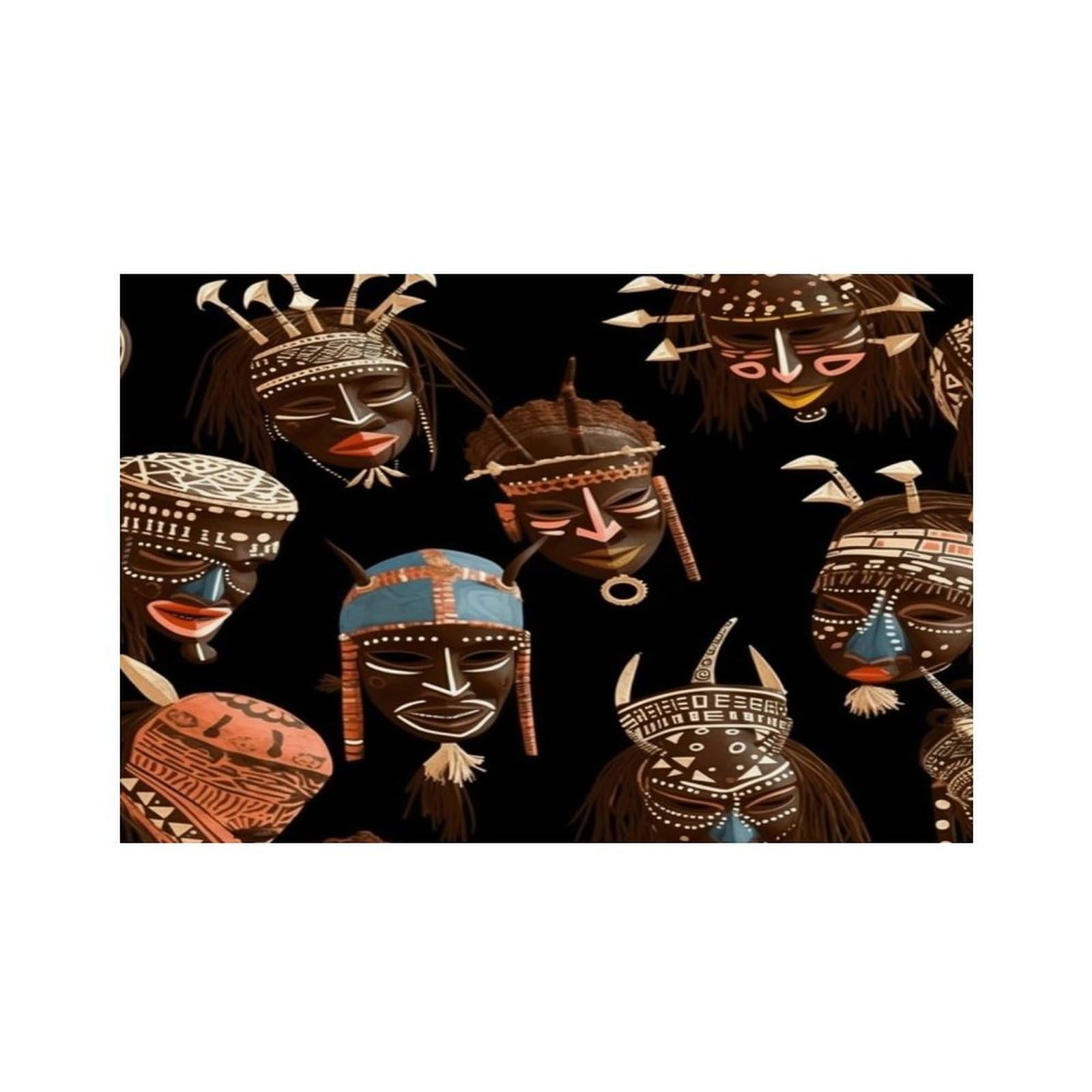 African Ritual Ethnic Tribal Placemats Non-Slip Heat Resistant Table Mats Flax Washable Cloth Place Mats Easy to Clean Premium Placemat for Kitchen Dining Table Decor Party Outdoor