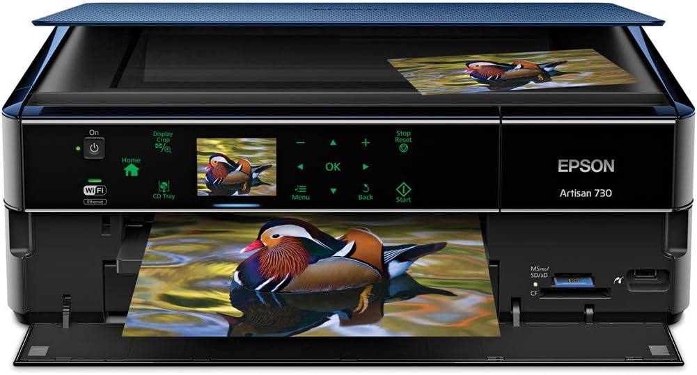 Epson Artisan 730 Wireless All-in-One Color Inkjet Printer, Copier, Scanner (iOS/Tablet/Smartphone/AirPrint Compatible) (C11CB18201)