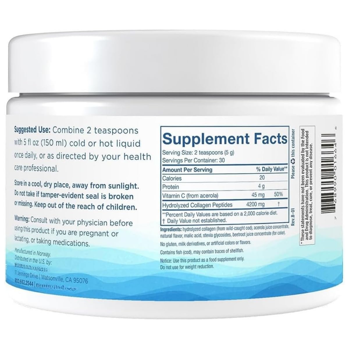 Nrdc Beuty Mar!ne Coll4gen con vitamina C en polvo, suplemento F0od, sabor a fresa, 150 g