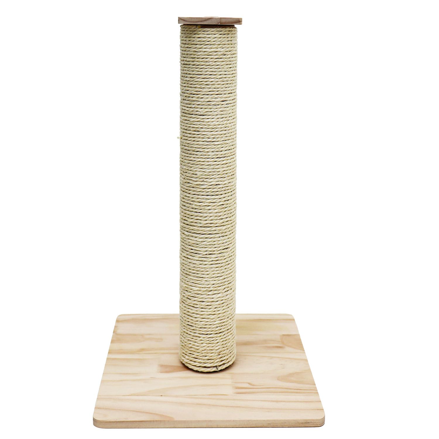 eyepower 62 cm Kratzbaum Luca - 9,2 cm Kratzsäule für Katzen mit Bambus Holzplatte - Katzenkratzbaum Klein mit M10 Sisalstamm Beige - Kratzstamm Katze Stabil Sisal Katzenbaum mit Massivholz Fußplatte