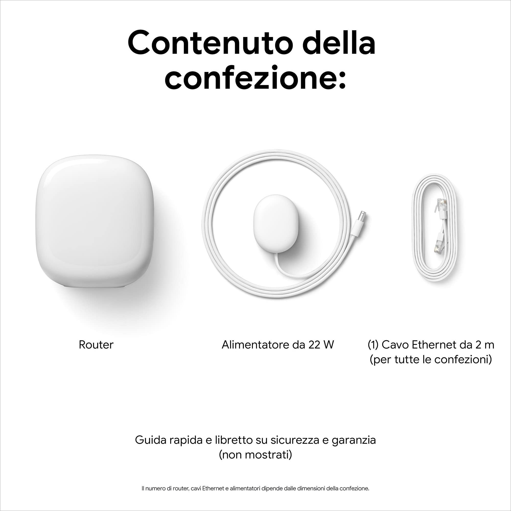 Google Nest Wi-Fi 6E Pro - Sistema affidabile, ad alta velocità e con copertura in tutta la casa - Router Wi-Fi mesh - Bianco ghiaccio, x2, GA03689-EU