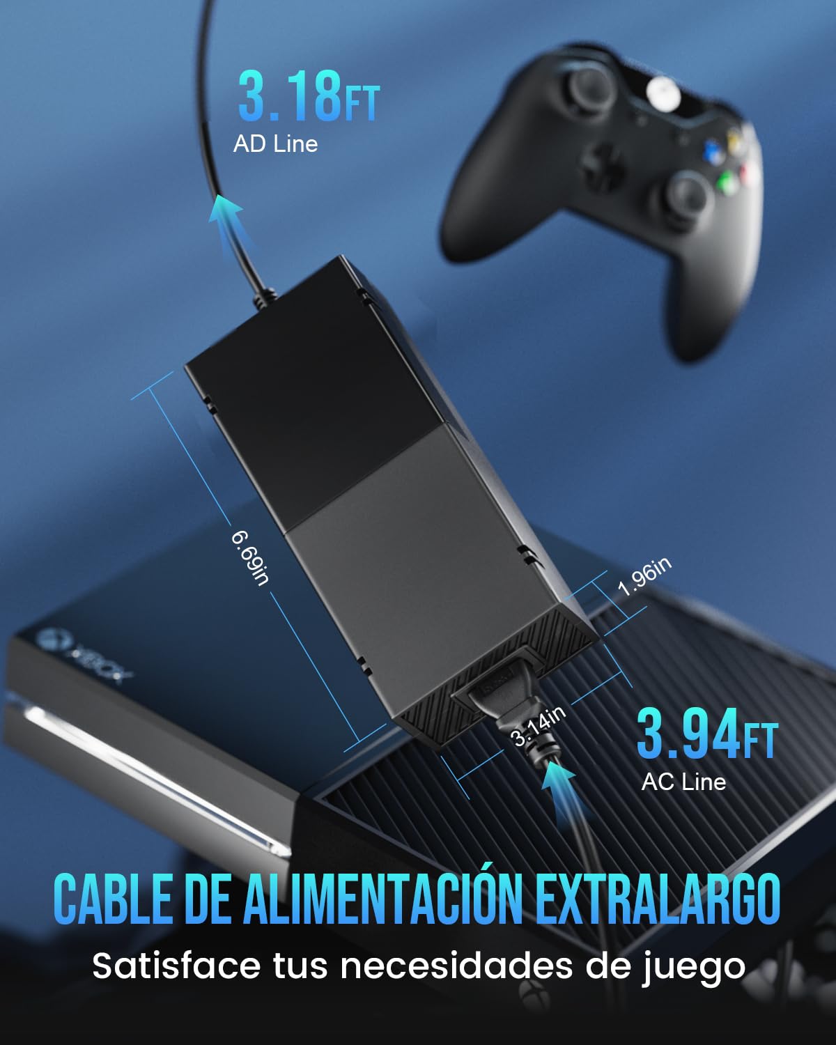 Fuente de Alimentación para Xbox One, Cargador Mando Xbox Fuente de alimentación 200-240V para Xbox One 100-240V, 220W (Versión Vás Silenciosa)