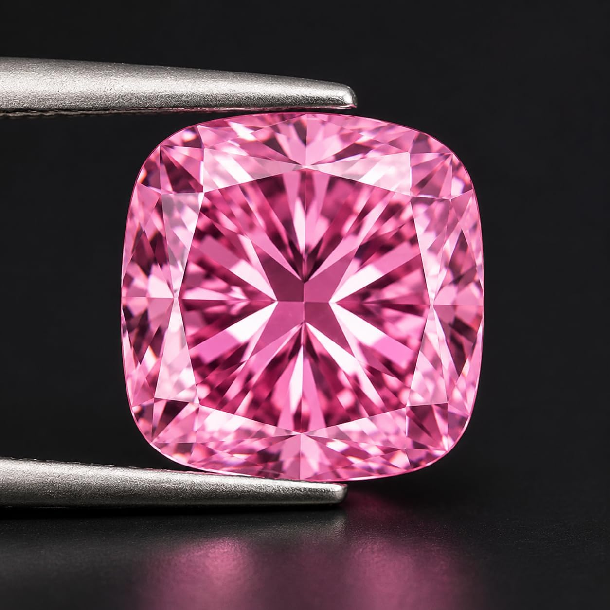Pink Lab Grown Diamond Cushion Cut 6.5mm Approx 1.25 Ct VS1 Clarity Loose CVD Stone
