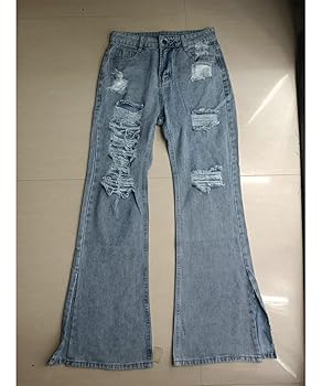 Amazon.com: Glkaend Women Mid Rise Stretch Washed Ripped