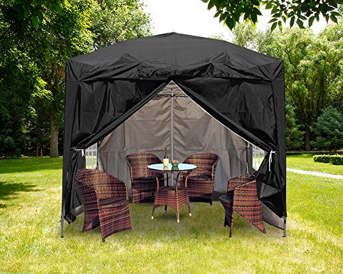Greenbay Premium Black Pop-up Gazebo with Silver Protective Layer + 4 Leg Weight Bags + Carrying Bag 2.5x2.5M