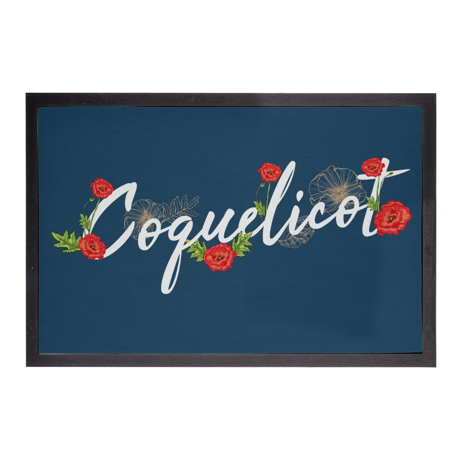 Paillasson bleu coquelicot idéal pour sublimer l'entrée du jardin