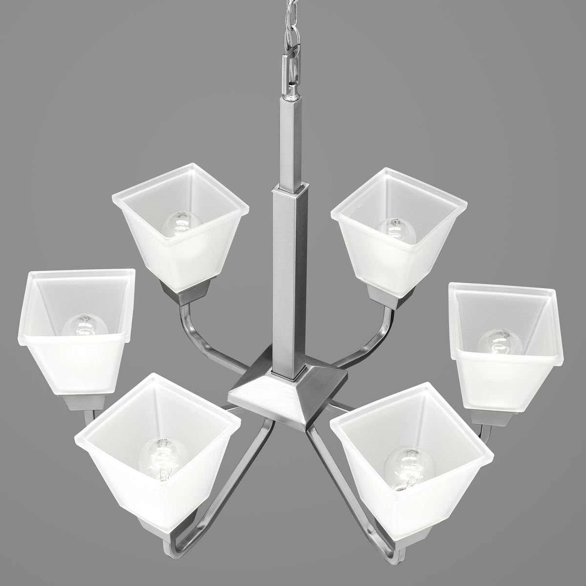 Progress Lighting P400119-009 Transitional Six Light Chandelier from Clifton Heights Collection in Pewter, Nickel, Silver Finish,