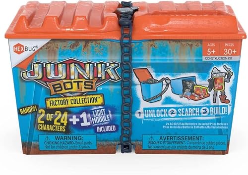 HEXBUG JUNKBOTS Factory Collection Alley Dumpster, juguetes sorpresa en cada caja LOL con niños y niñas, juguetes impulsados por extraterrestres