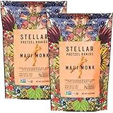 Stellar Snacks Pretzel Braids, Maui Monk, 12 Oz Large Bags (Pack of 2) - Vegan, Kosher, Non-GMO, Rods, Twists, Sticks