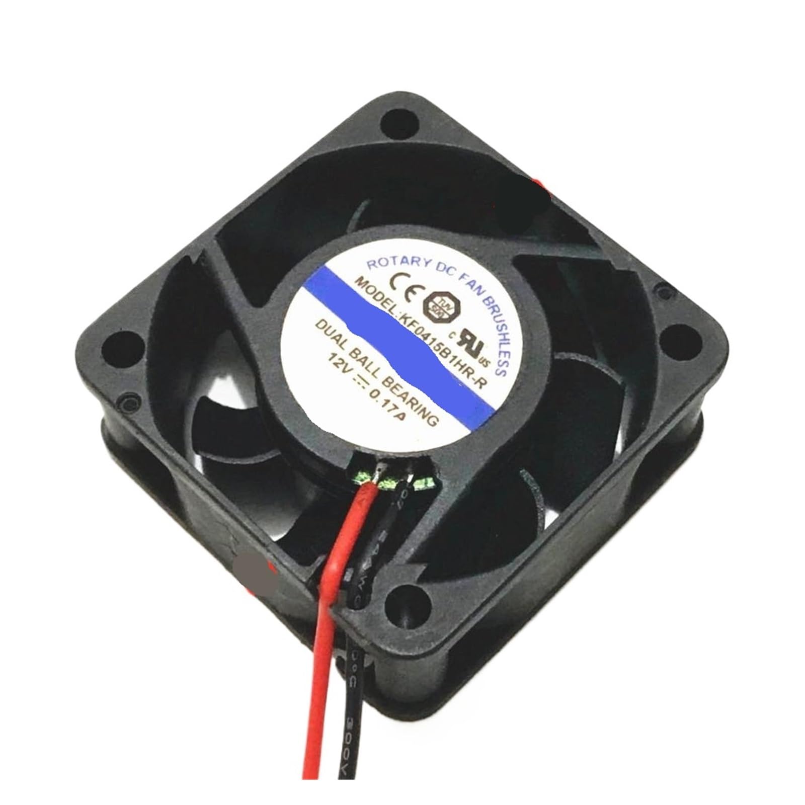 UITGVDQAT KF0415B1HR-R DC 12V 0.17A 40x40x15mm 2-wire Server Cooling Fan