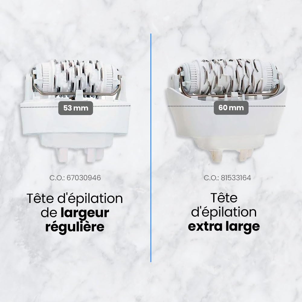 Anakel Home Tête d'épilation de Rechange Compatible avec Braun Silkepil 7 Xpressive Pro et Braun Silk Epil 5, Blanche