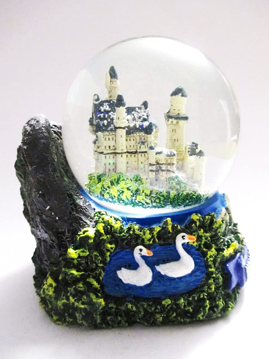 Fotoverlag Huber Schneekugel Schloss Neuschwanstein mit Eibsee, 6,5 cm Kugeldurchmesser, 9,5 cm hoch, Klassisch, Kunststoff, Souvenir Deutschland