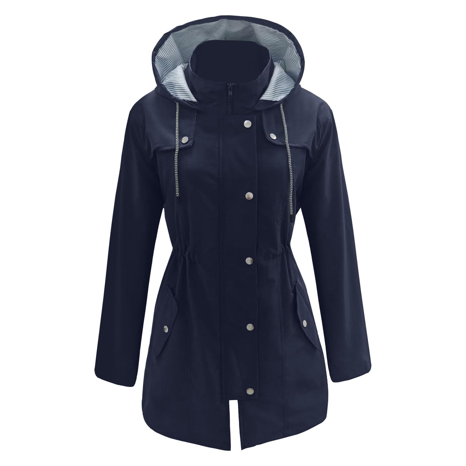 Générique Giacca Antivento Donna 2027 Impermeabile Leggero con Cappuccio Cerniera, Cappotto Casual Metà Stagione Primavera Estate Autunno
