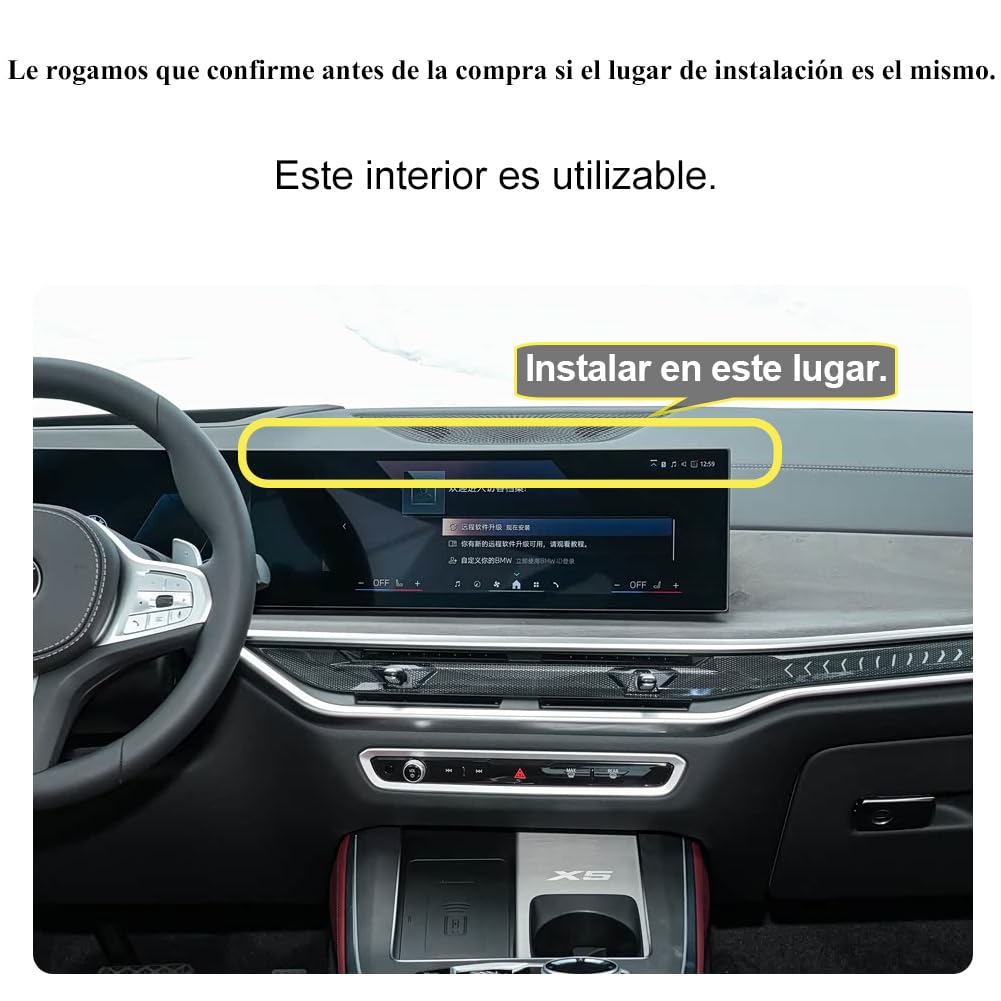 Soporte Movil Coche para BMW X5 / X6 / X7 Accesorios [Solo Compatible con BMW X5 y X6 y X7,G05, G06, G07, F95, F96, años 2023-2025] Rotativo 360°、Operación con una Mano、Fácil de Instalar