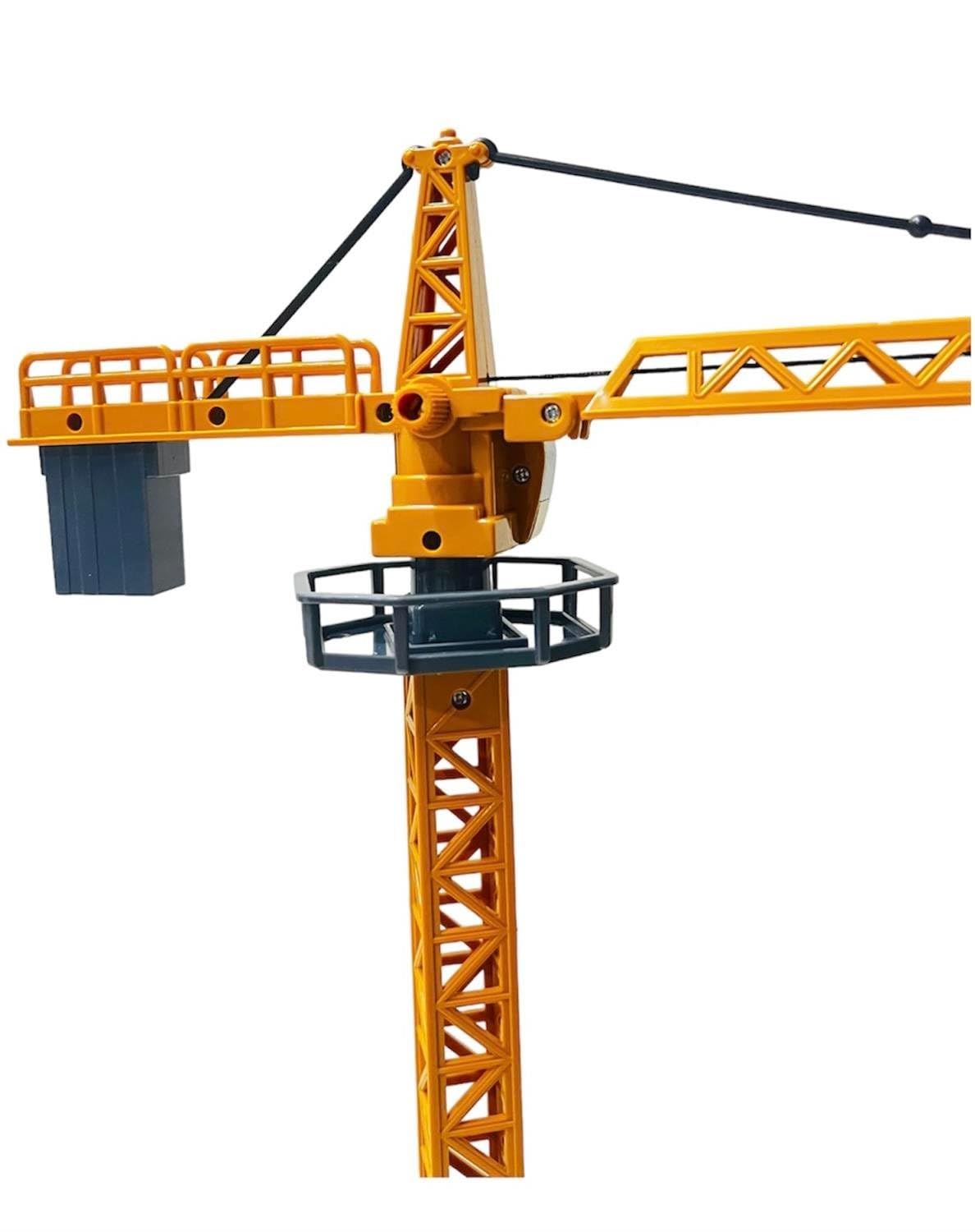 Grue de Construction Jouet Grue Manuelle Generic Jaune 40 cm avec Accessoires soulève la Charge et Tourne à 360 degrés pour Enfant