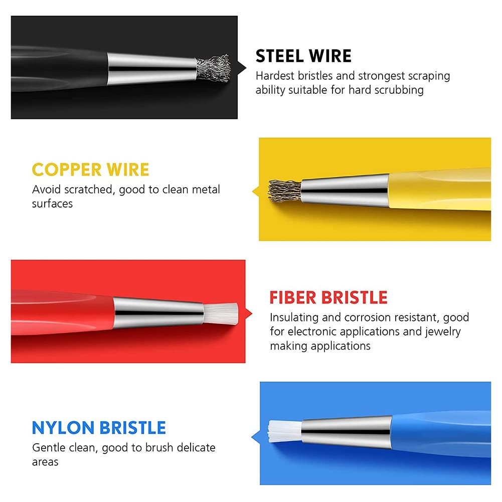 4 Teile/SäTze Rostentfernung Pinsel Stift Glasfaser/Messing//Nylon Pinsel Stift Form Uhrenteile Polieren Reinigungswerkzeug