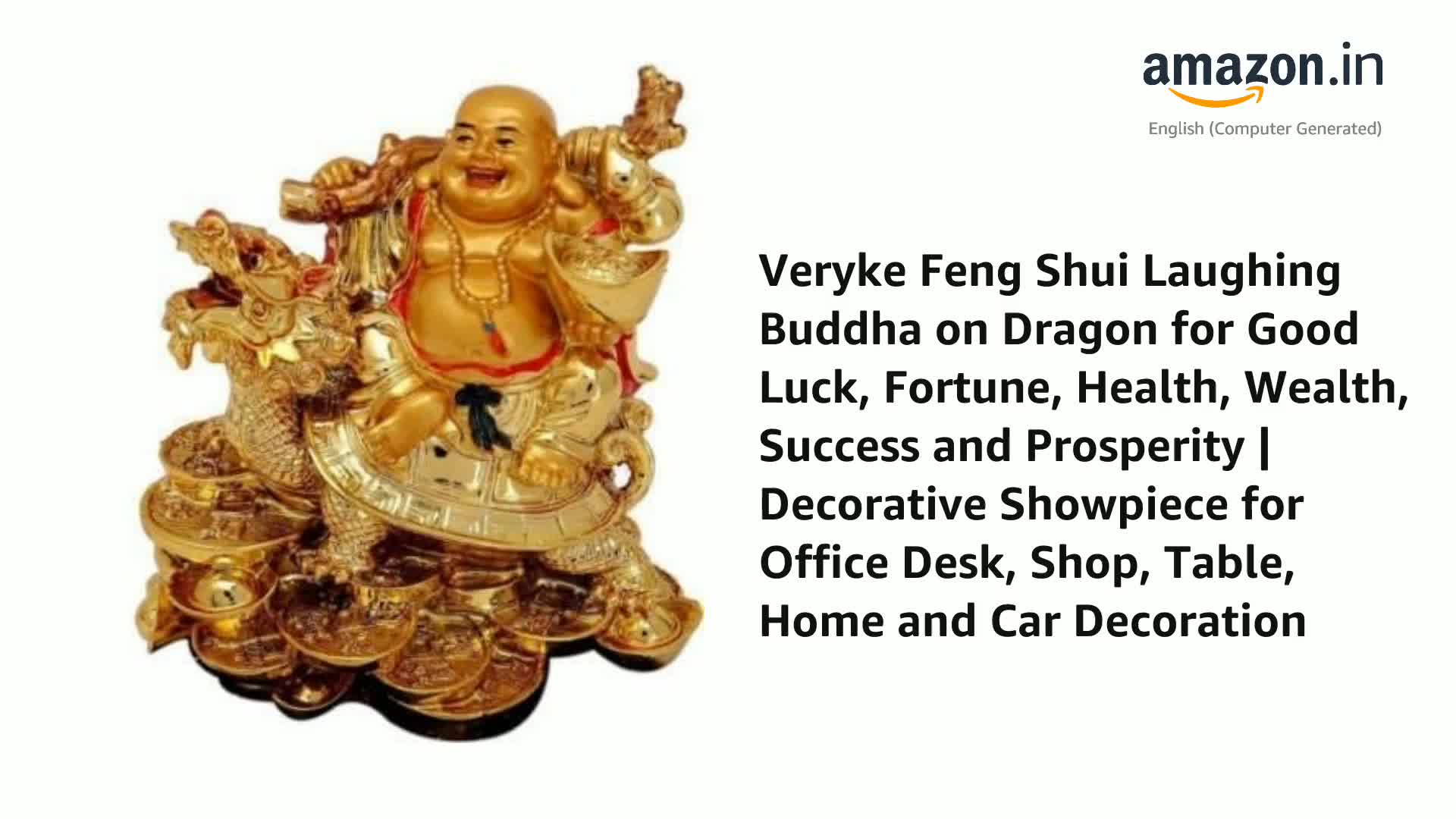 Buy VERYKE Feng Shui Laughing Buddha on Dragon for Good Luck
