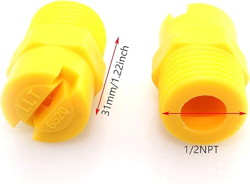 Miniatura 2 de DGZZI Punta de pulverización de ventilador plano 5PCS 12 pulgada macho roscado 65 grados PP estándar Veejet amarillo boquillas