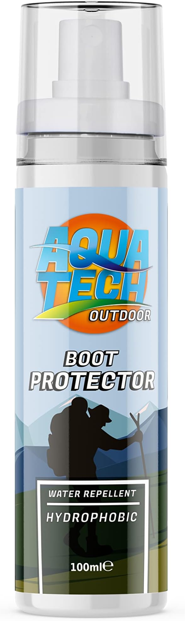 Aqua Tech Shoe Boot Protector Waterproofing Spray | Liquid and Stain Repellent | for Wet Weather and Hiking Garments-100ml, 100ml