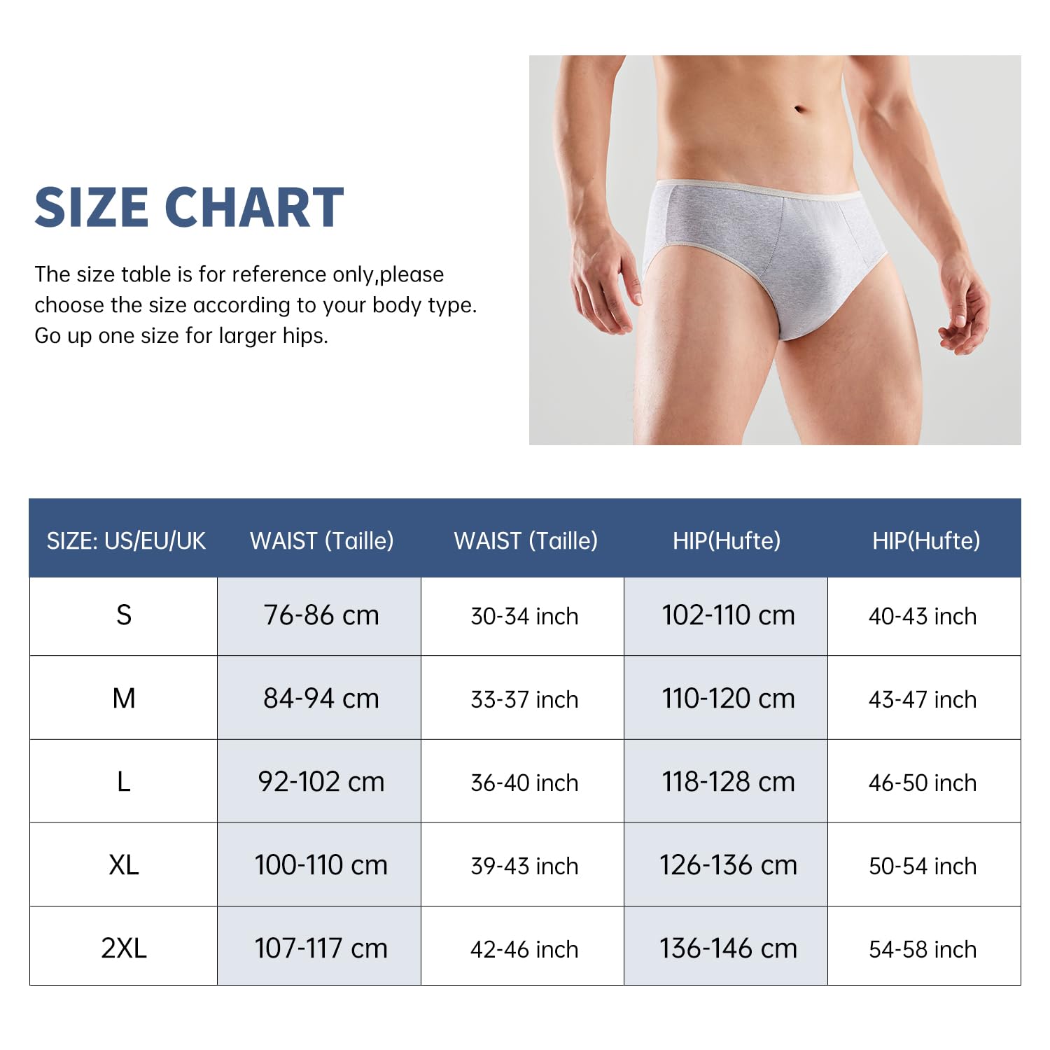 20 Piezas Ropa Interior Desechable de Algodón para Hombre Braguitas Portátiles para Viajes Fitness Hotel SPA Estancias en Hospital