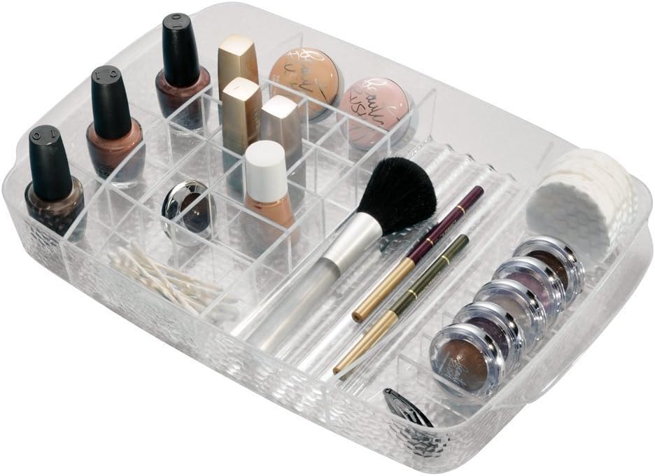 Serene Cosmetic Bathroom Vanity Drawer Organizer Tray, Clear Acrylic Compact Makeup by HowPlumb (Pink)