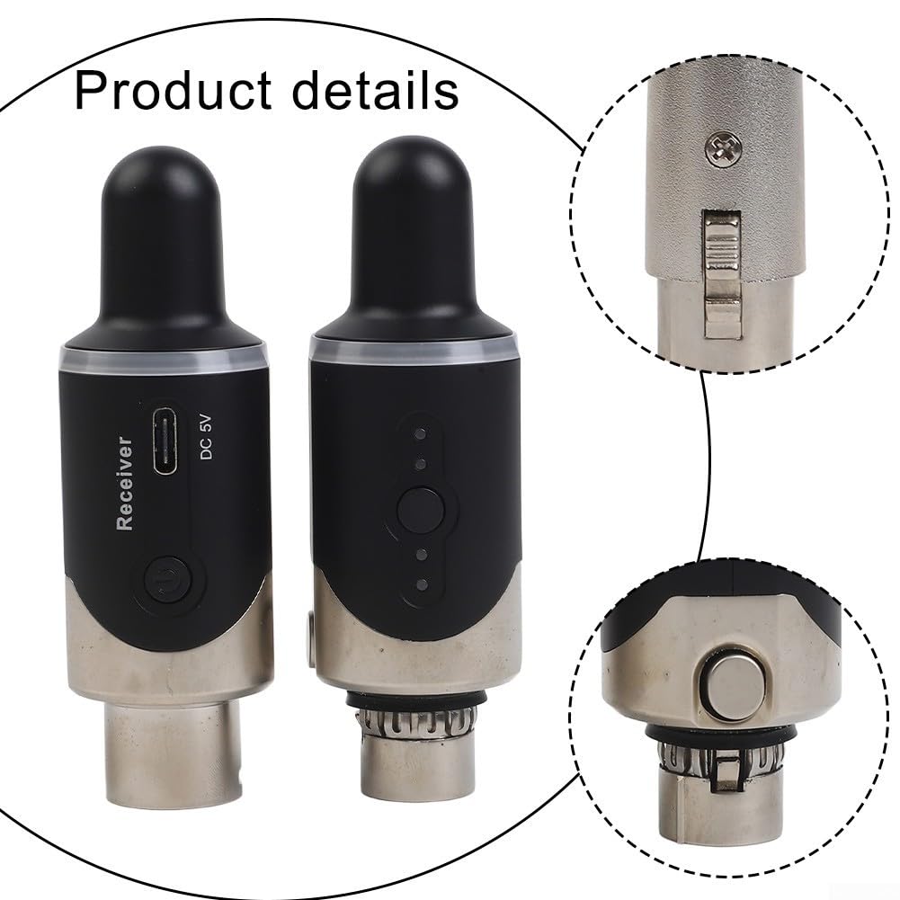 XLR Kabelloses Mikrofonsystem UHF Transmitter Empfänger für Gitarre - 50 Meter Reichweite Anti-Jamming Professionelles Audio für Kirche Hochzeit