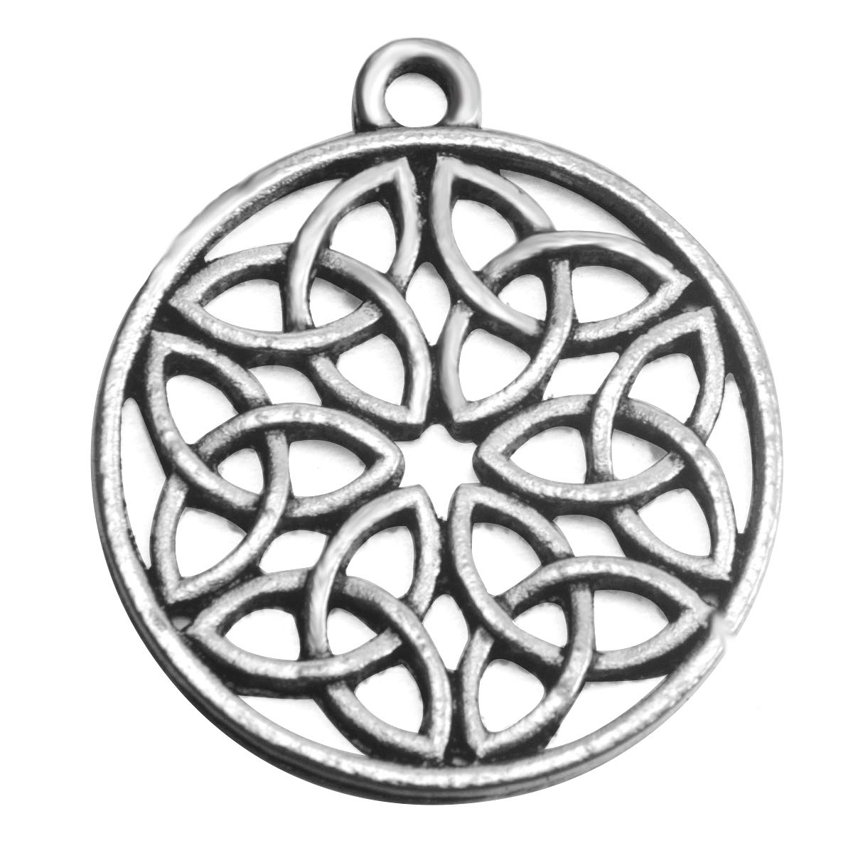 Round Celtic Knot Charms for Jewelry Makings 10 Packs(Antique Silver Round Knot)