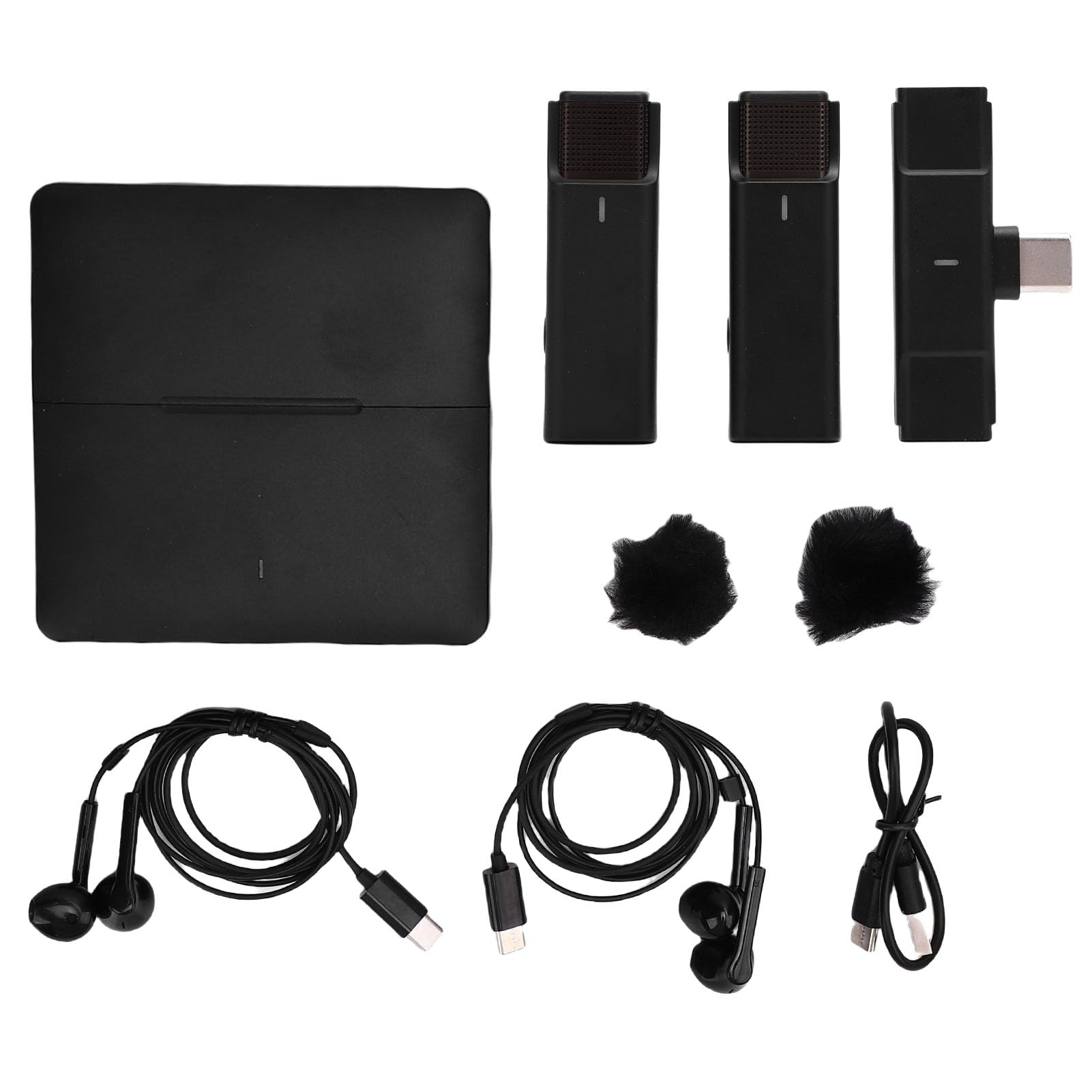 Microfono Lavalier Wireless Microfono da Bavero Omnidirezionale per Streaming Live Podcast Intervista Trasmissione del Segnale a 2,4 GHz per Vlogger, Podcaster, Creatori di Contenuti
