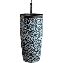 Pedestal Sink Vanity Retro Ceramic Column Wash Basin Balcony Art Wash Basin Toilet Sink Table Bathroom Pedestal Sink