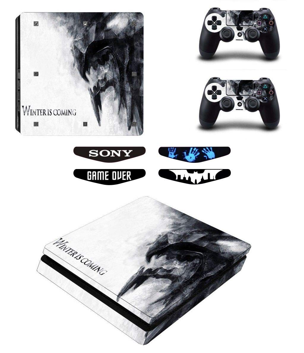 Elton Winter is Coming Soon Theme Skin Sticker Cover for PS4 Slim Console and Controllers Full Set Console Decal Stickers for Front & Back 4 Led bar Decal +2 Controller Decal Cover (B08WLXNX68) Amazon Price History, Amazon Price Tracker