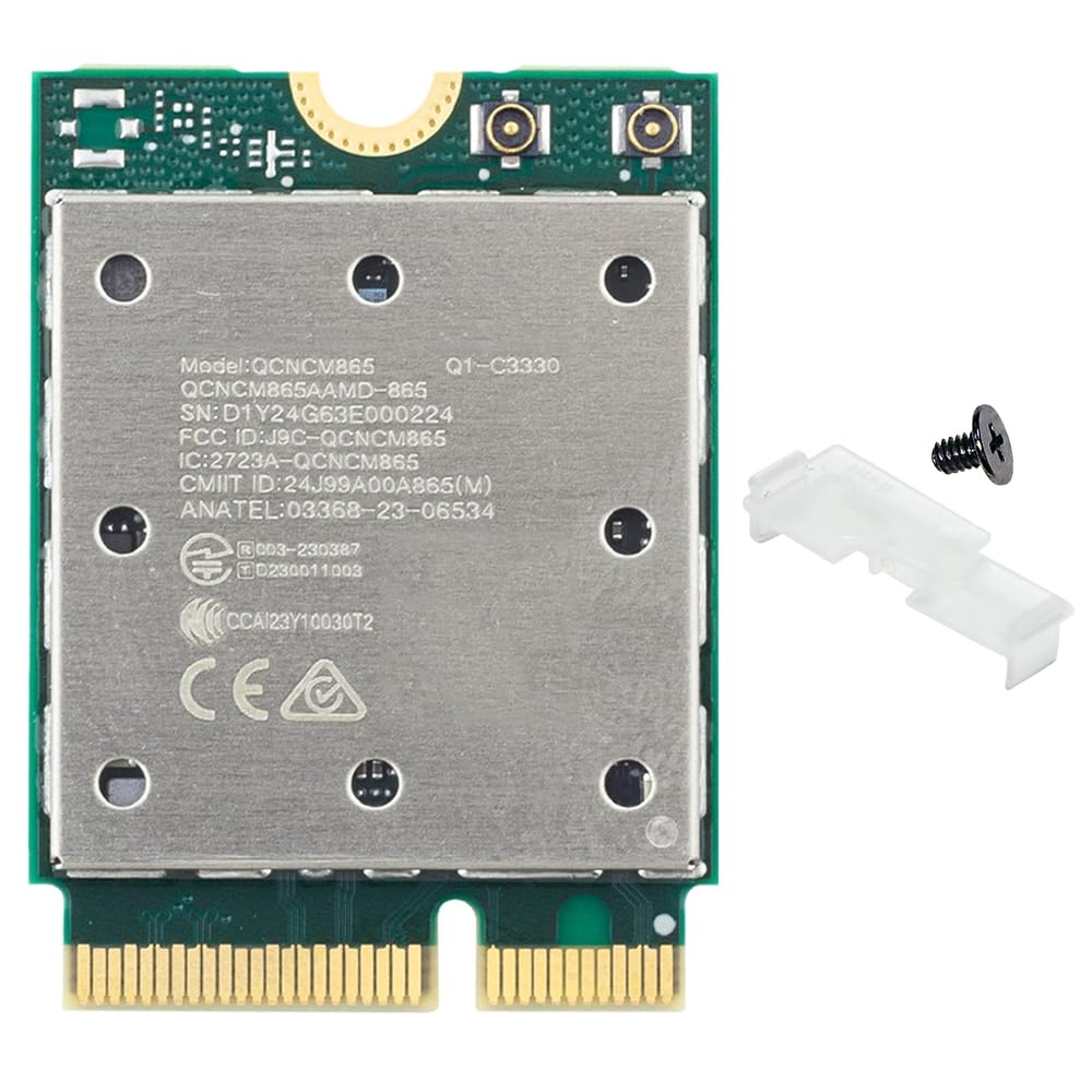 Karta WiFi 7 QCNCM865-5800Mbps M.2 Key E Tri-Band (2,4 G/5G/6 GHz) z 4K-QAM i BT 5.3, dla płyt głównych Intel, AMD, zoptymalizowana dla Windows 11 - karta sieciowa o bardzo niskim opóźnieniu