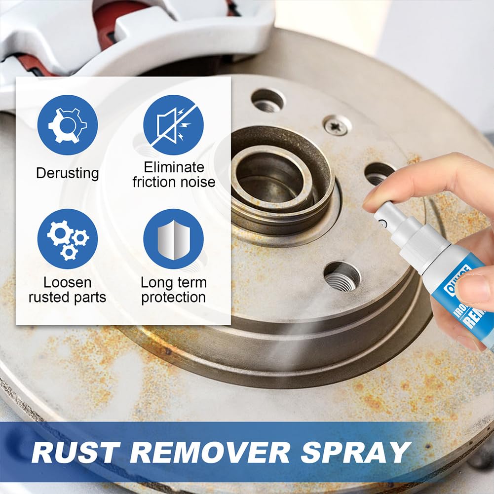 Camic OUHOE Iron Powder Remover, Car Rust Removal Spray per auto, Rust Inhibitor Derusting Spray, for Rust Removal of Various Metal Automobile (2p-30ml + 100ml)