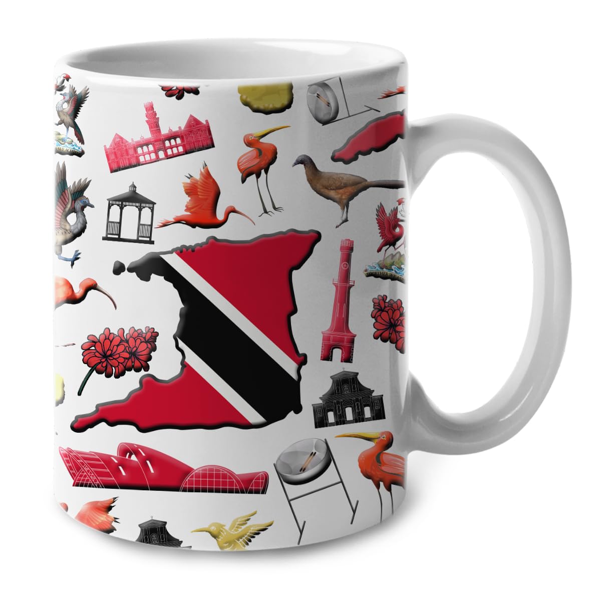 Amazon.com: Lotacy Trinidad and Tobago Symbols Coffee Mug With Map