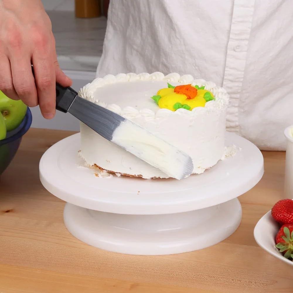 Backzubehör,Torten Zubehör 6-teiliges Kuchendekorationsset mit 2 geraden, abgewinkelten Spateln und 3 glatteren Schabern, Kuchendekorationsset, Backzubehör-Werkzeug(6pcs Black)