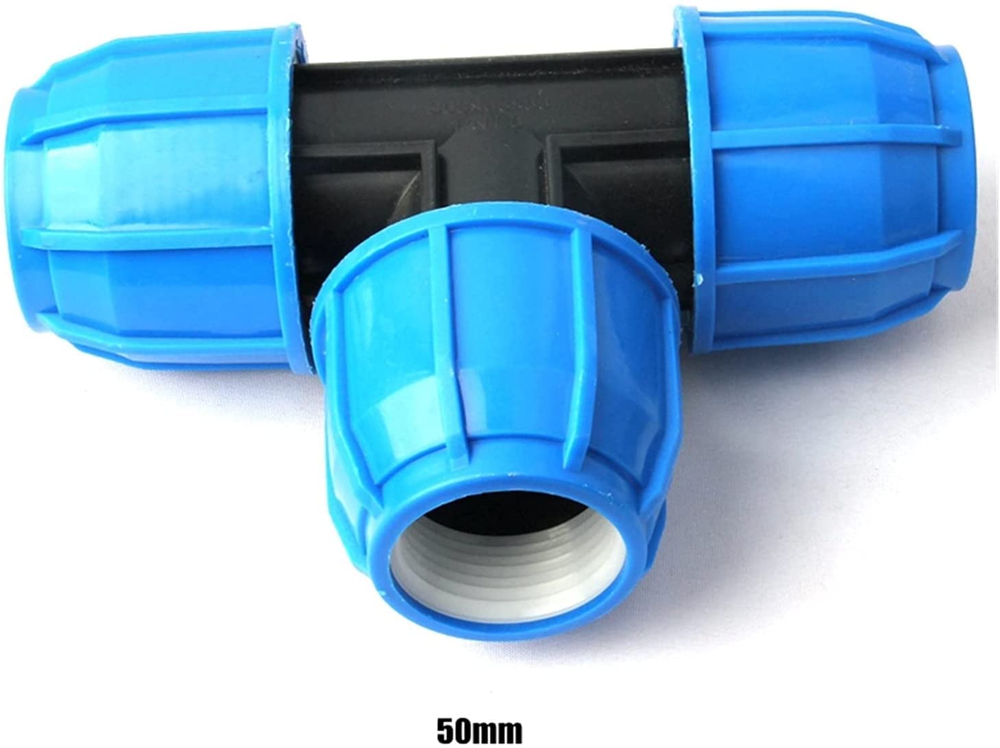 Conector de manguera Accesorios de tubería, Conector de manguera de jardín 1 50 mm 63 mm PE Conector en T for sistema de riego de invernadero agrícola Conector de tubería de agua de jardín Conector de