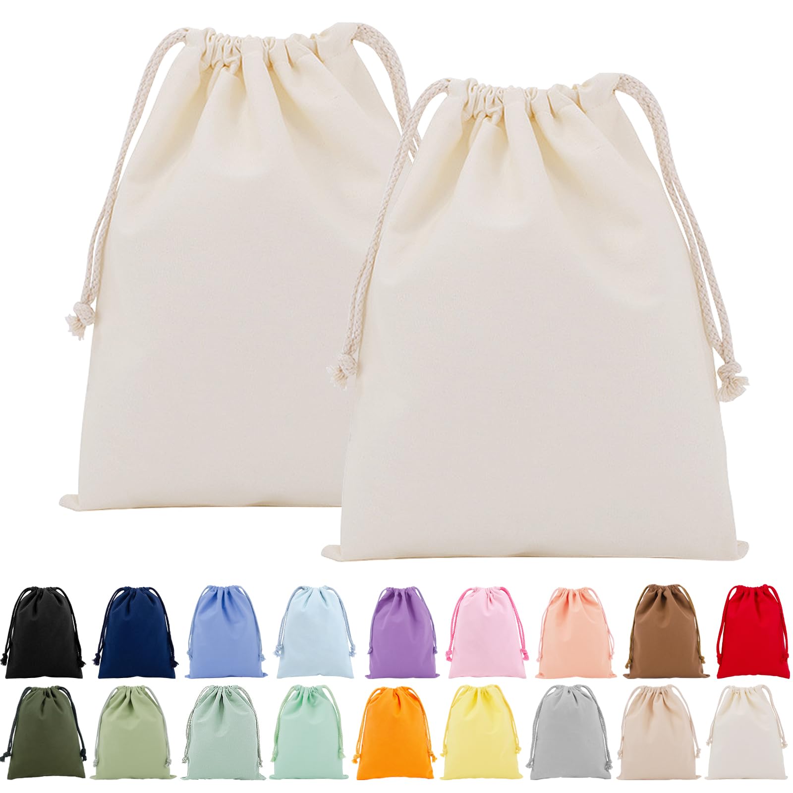 Canvas Drawstring Storage Bag Set of 2