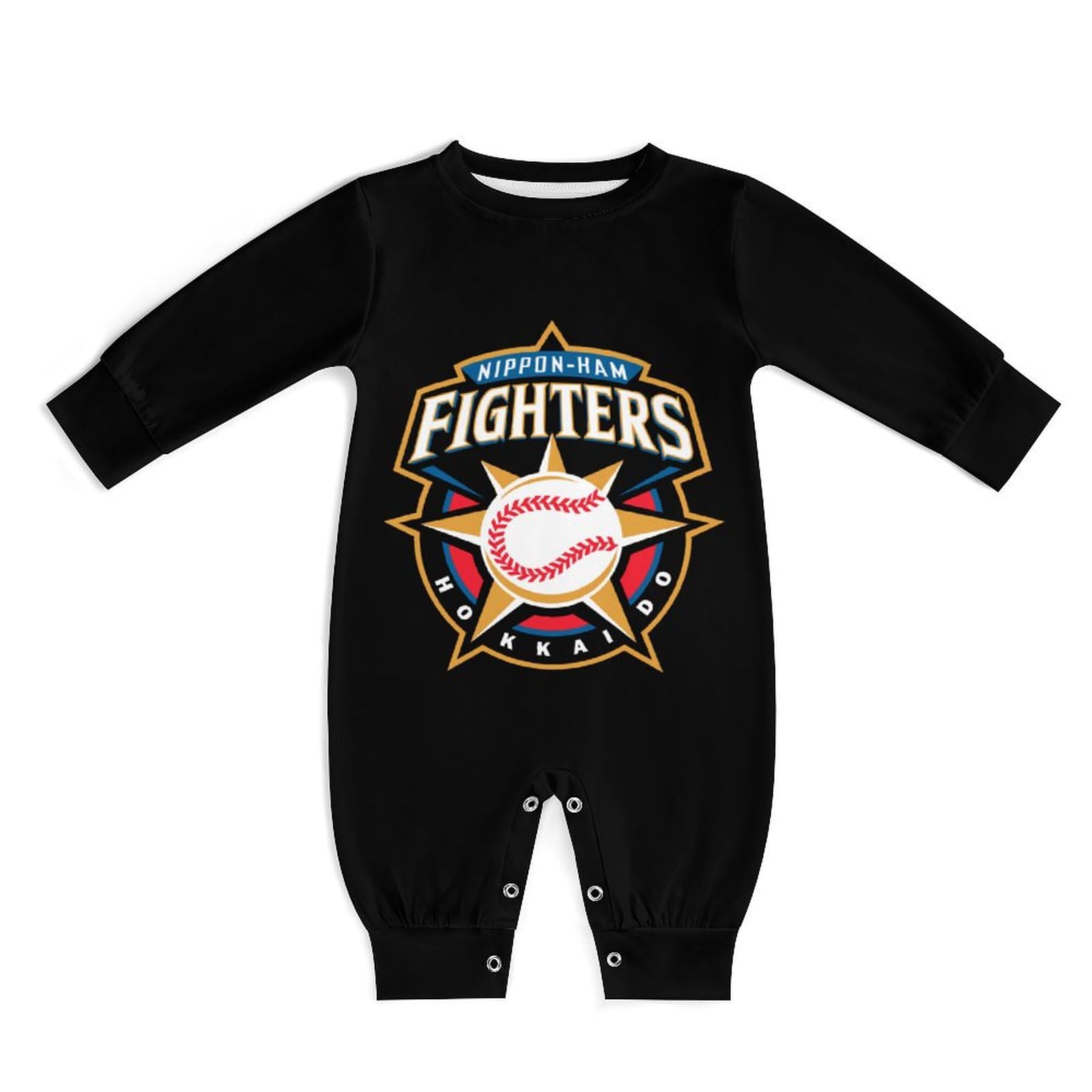 ベビー服 北海道日本ハムファイターズ 長袖 秋服 幼児 女の子 男の子 赤ちゃん 新生児服 カバーオール 可愛い 肌着パジャマ 前開き 柔らかい 0-24M