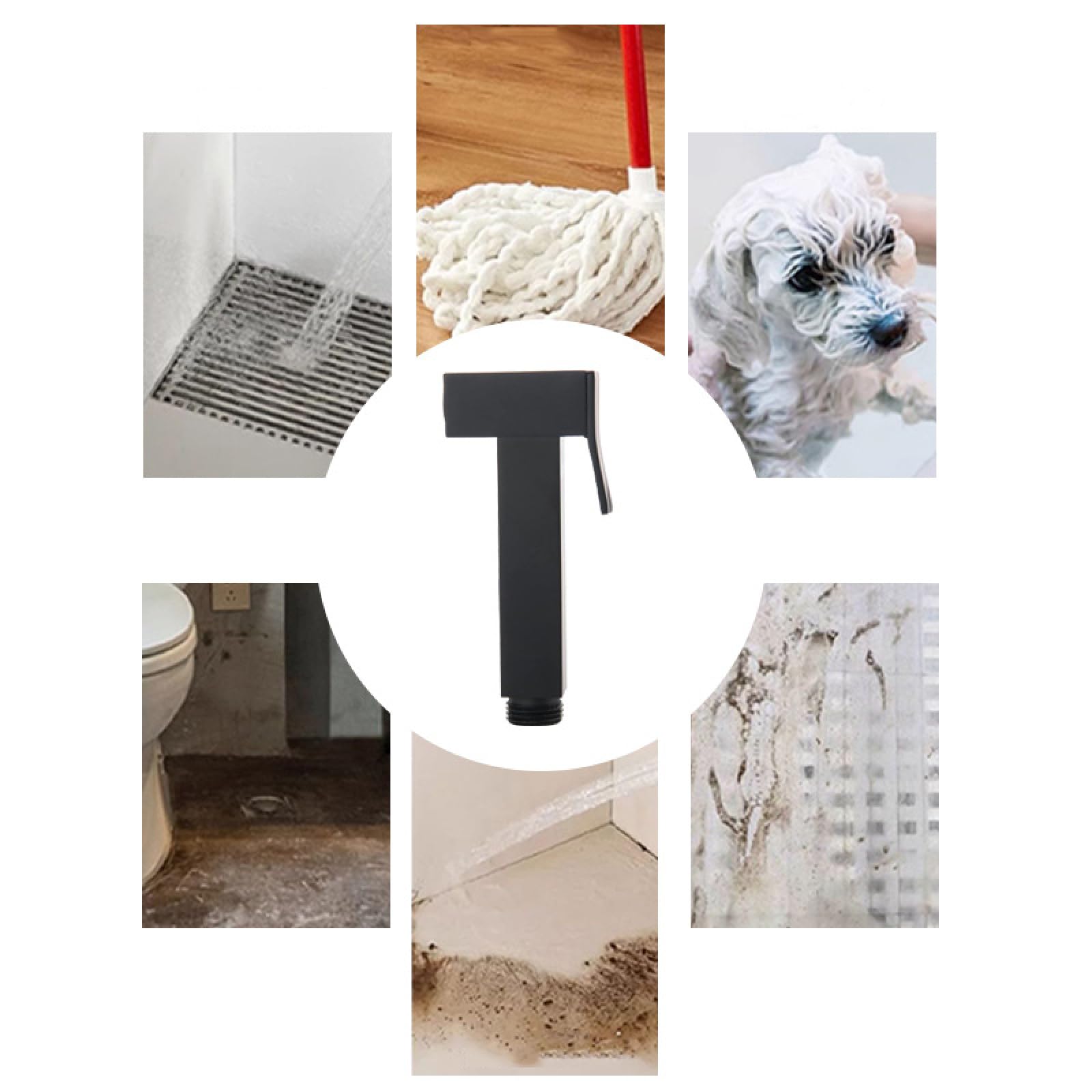 Kit Bidet para Inodoro,Ducha Higienica WC Acero Inoxidable 304 Agua Fría Y Caliente Adecuada para Limpieza De Baño/Baño De Mascotas,Cepillado