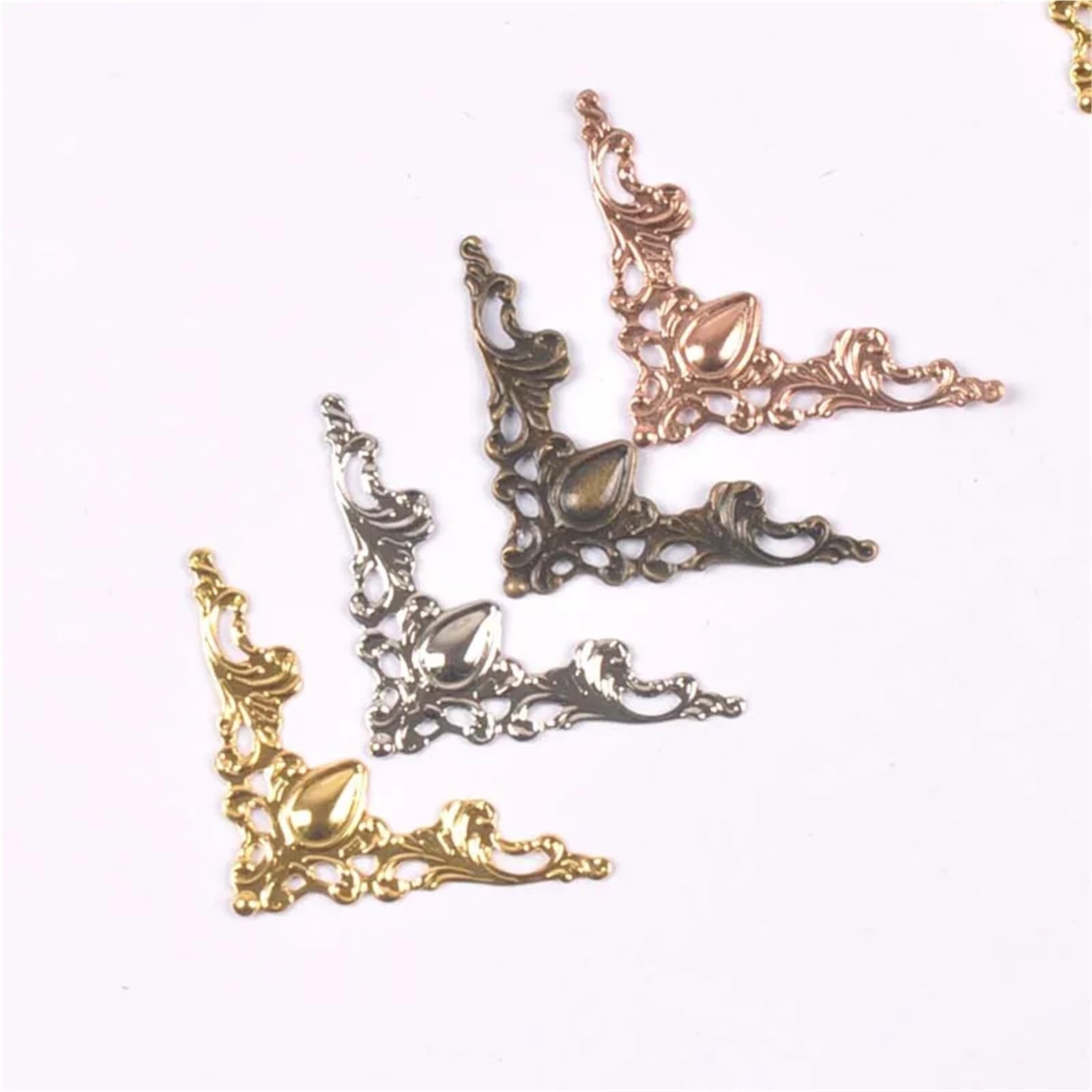 Narożniki do zdjęć w albumie, metalowe ochraniacze na rogi książki, opakowanie 20 sztuk wielokolorowych 40x40 mm(Bronze)