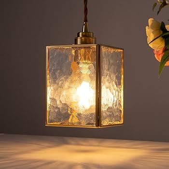 Amazon.co.jp : Chende ペンダントライト ガラス 真鍮 1灯