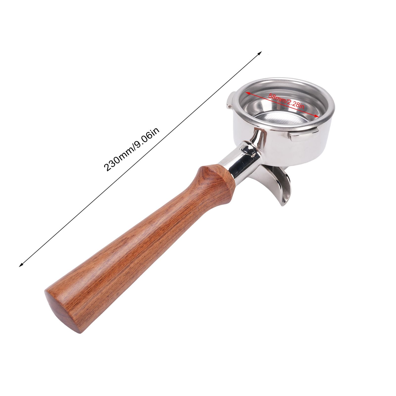 Jeffergarden Portafiltro di Ricambio per Macchina da Caffè 58mm, Doppio