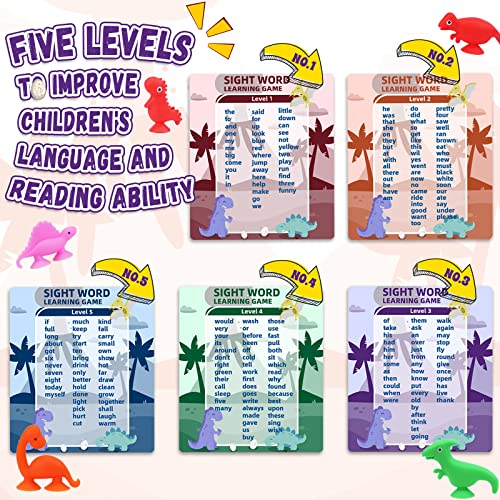 Hapmars Sight Word Flash Cards For Dinosaur Game, Educational Indoor Home School Games Cards, Learning Sight Card For Preschool Kindergarten 1St 2Nd 3Rd Grade, Sight Words Card Gifts For Kids Age 5+ #TOP5