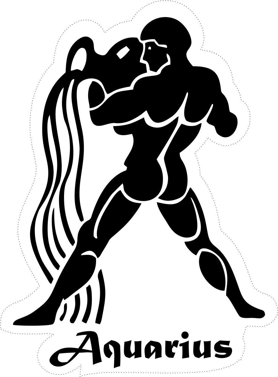 Decal Sticker Sign Aquarius Zodiac Astrology Aquarius Sign Black