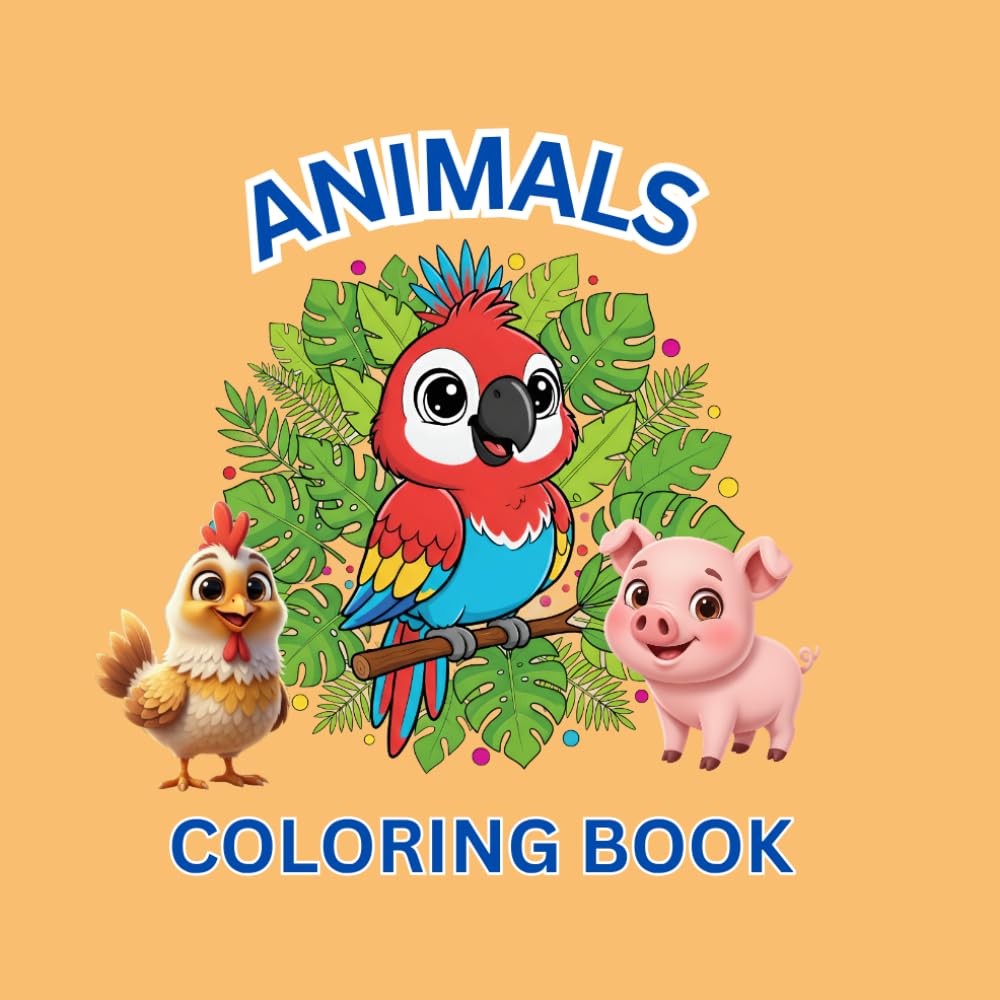 Animals Coloring Book: 102 Pages of animals Peeking Through Forest Leaves