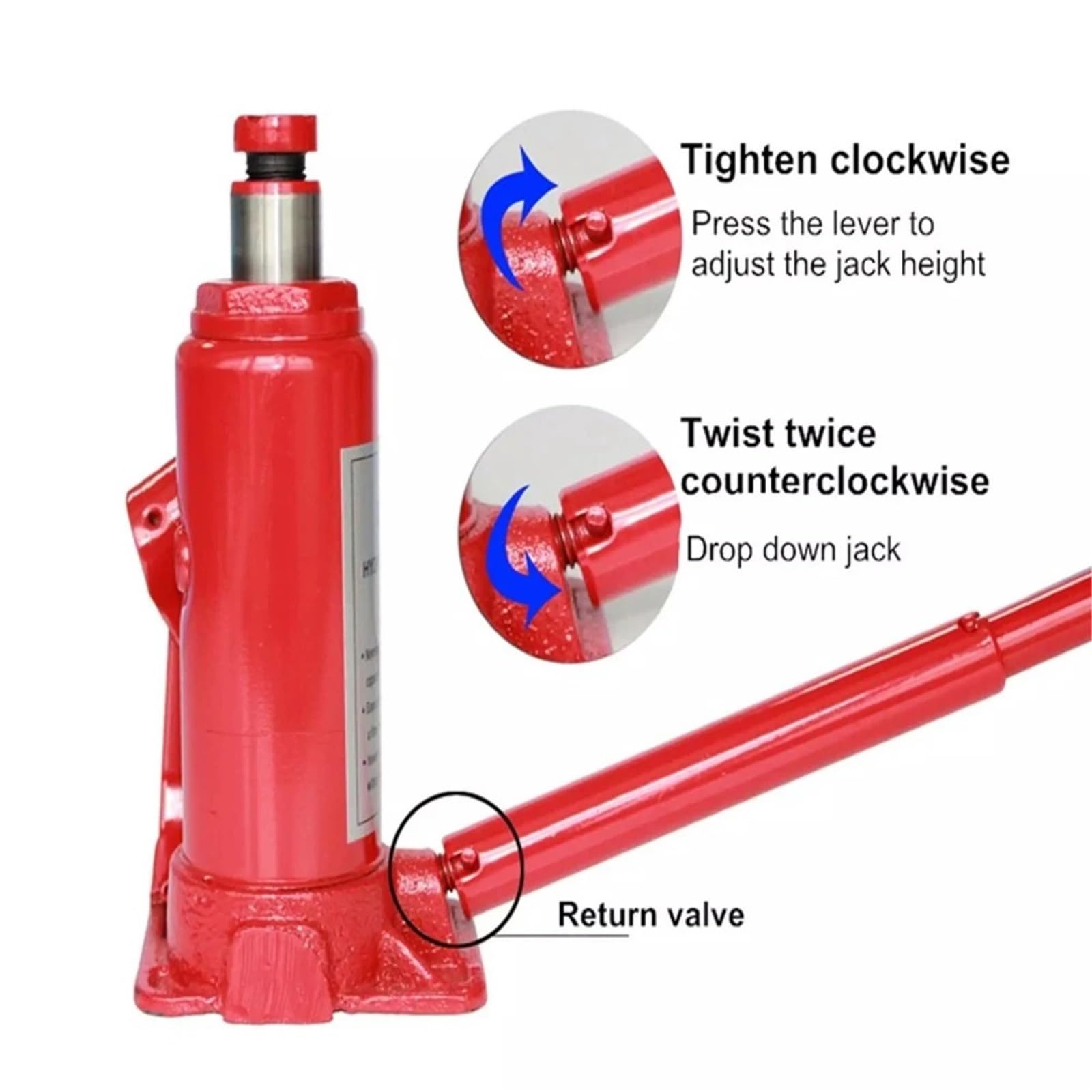 Cric Sollevatore Idraulico Cric Idraulico a Bottiglia da 2/5/10 tonnellate Cric Idraulico for Auto Cric Idraulico a Bottiglia for Auto saldato for Riparazione di Auto, Camion, Camper(10 TON)