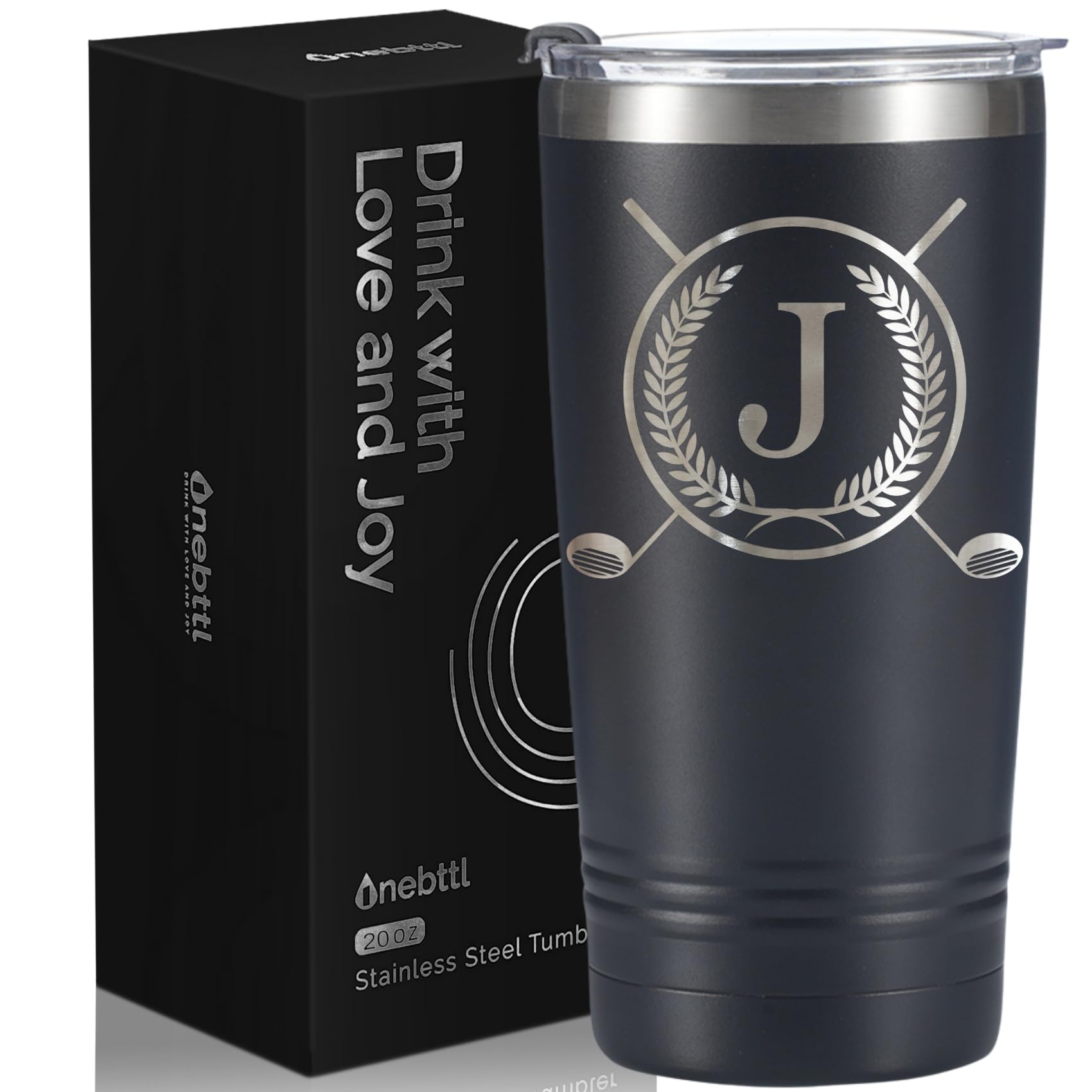 Onebttl Golf Gifts for Men with Initial for Golfer Golf Lovers 20oz Travel Mug Perfect Gifts for Men